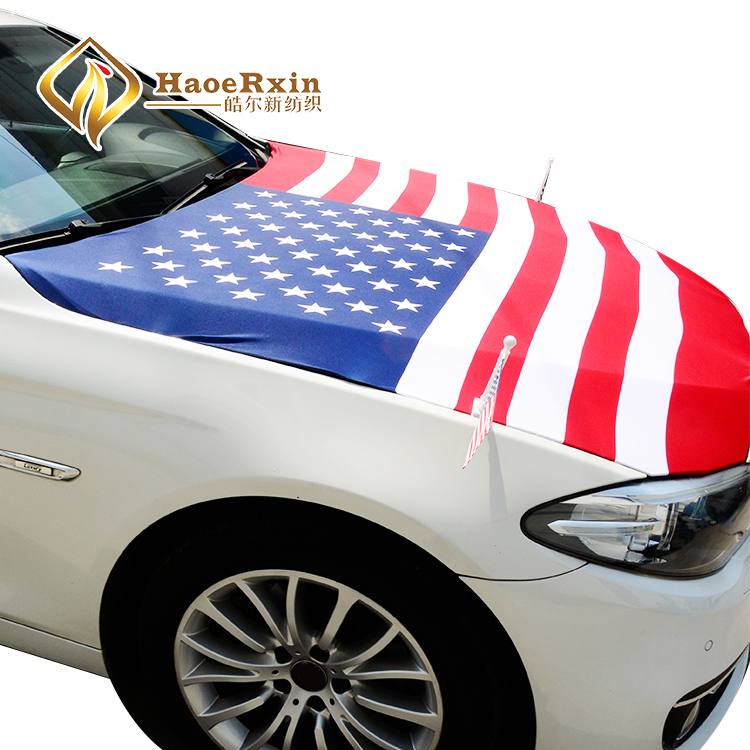 All size auto popular decorative stretch custom national engine flag car hood cover