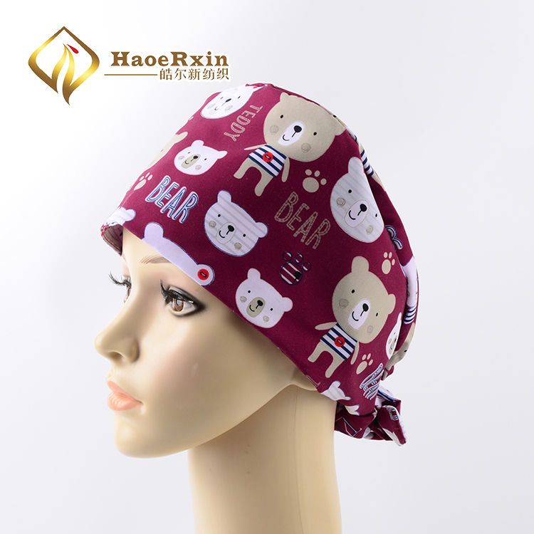 High quality OEM multifunctional head covers head wrap bandana scrub printed turban cap for nurses