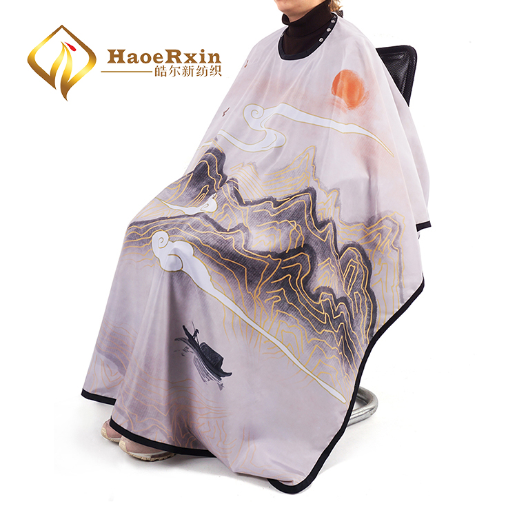 High quality fancy customized classic barbershop polyester barber cape