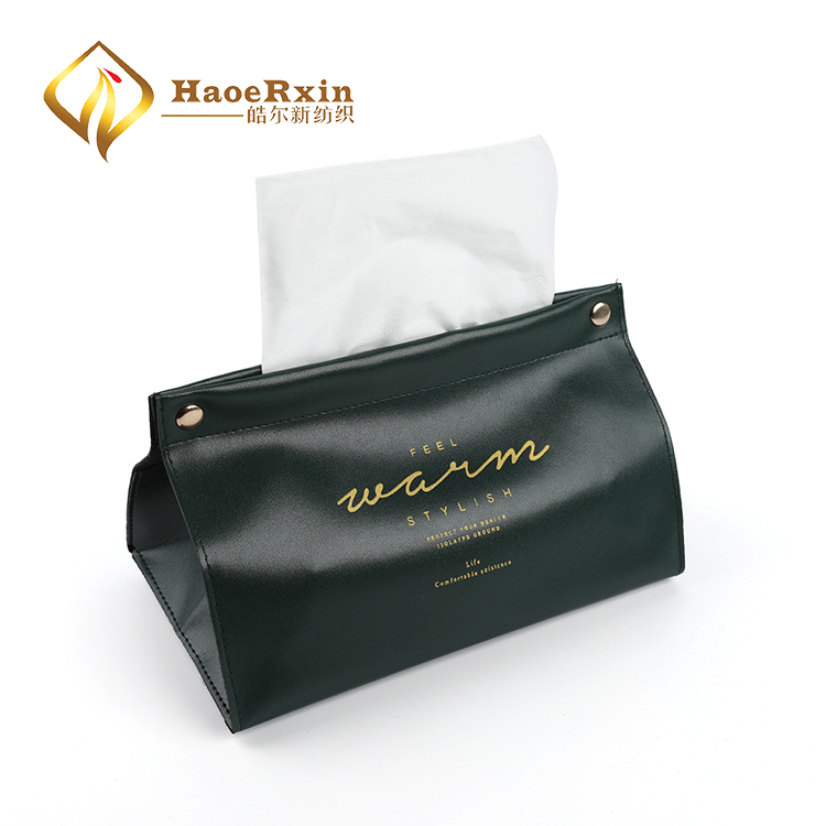 High quality elegant wholesale personalized pu leather tissue box with logo